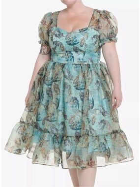 Thorn & Fable The Birth Of Venus Midi Dress Greek Gods Art Hot Topic Size Large